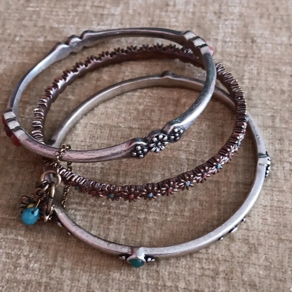 Lucky Brand Gold and Silver Tone Bangle Bracelet